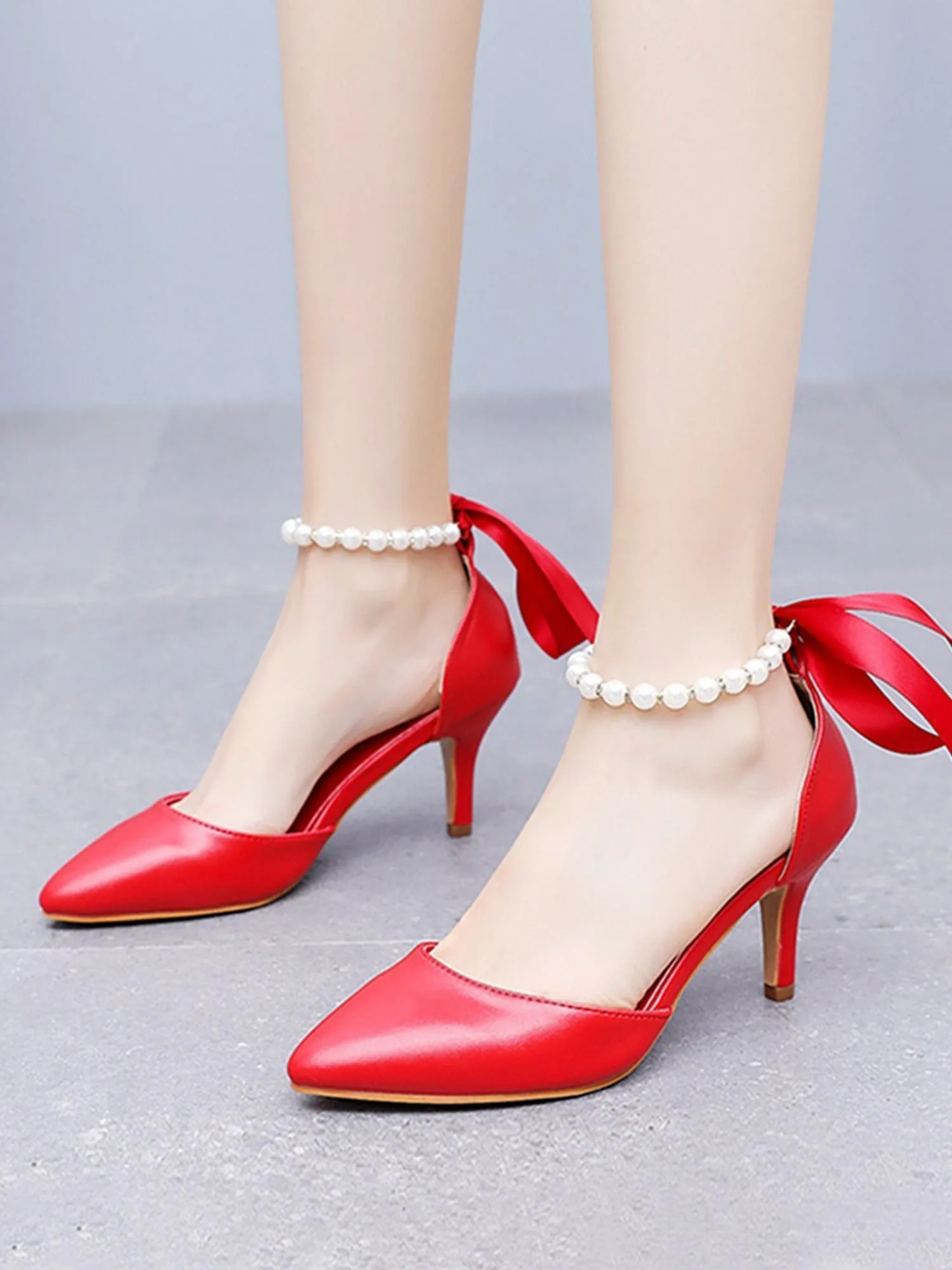 Matte Soft PU Leather Pointed Toe High Heels