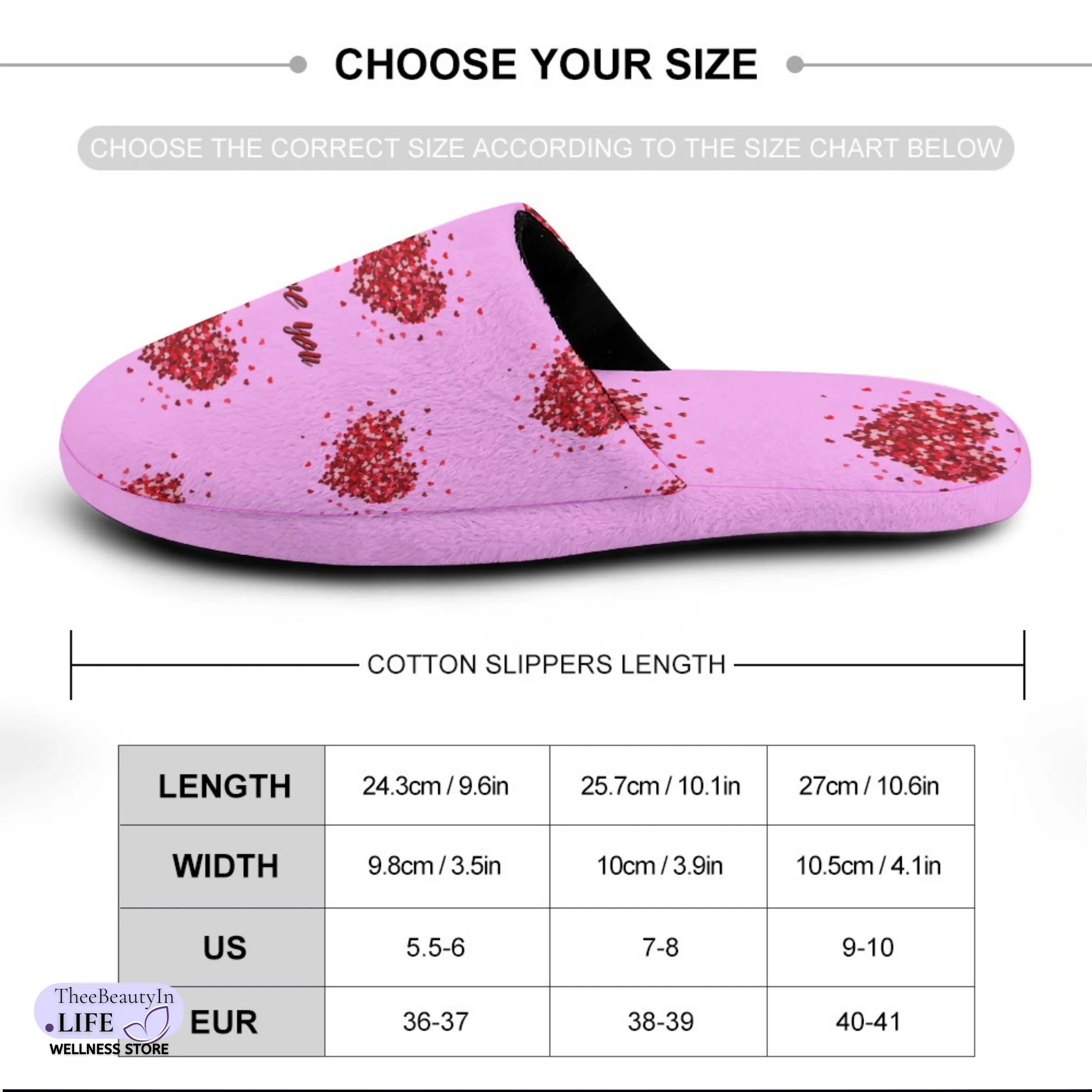 Memory Foam Slippers - Special Valentine | Ladies Slippers with Hearts | Best Valentine's Day Gift Ideas | Pink House Shoes for Women | Cute, Warm, and Plush Bedroom Shoes for Wife