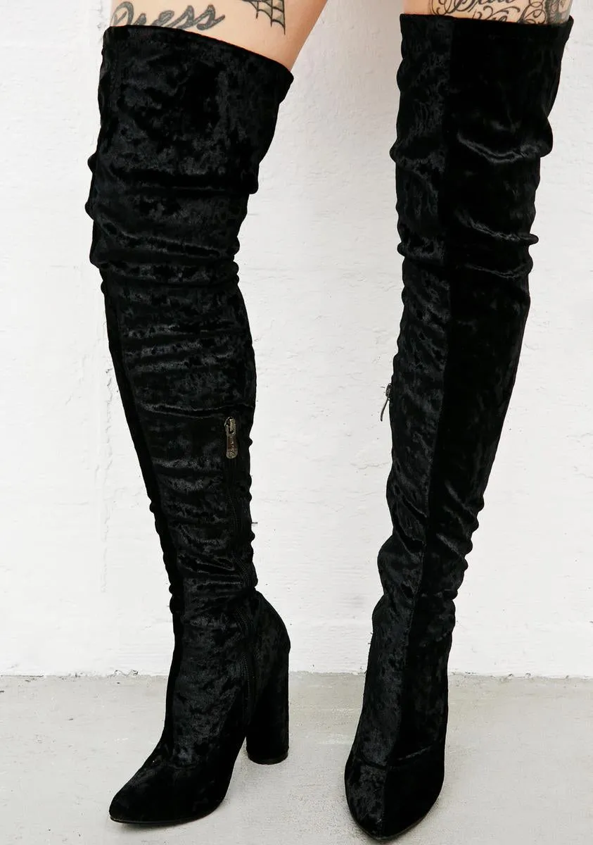 Midnight Planetary Thigh-High Boots