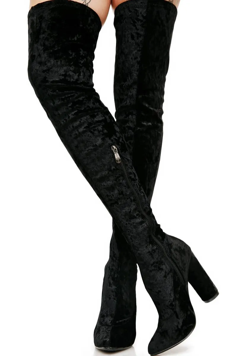 Midnight Planetary Thigh-High Boots