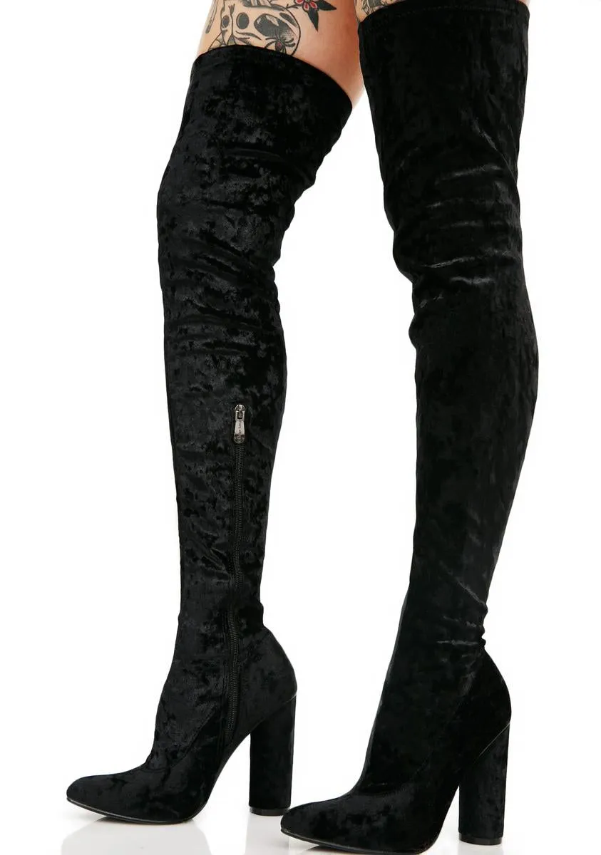 Midnight Planetary Thigh-High Boots