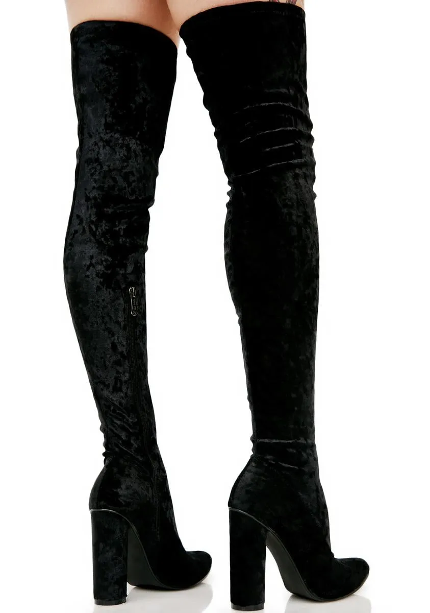 Midnight Planetary Thigh-High Boots