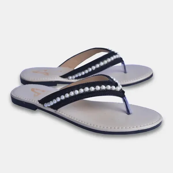 Neon Pearl Slippers White