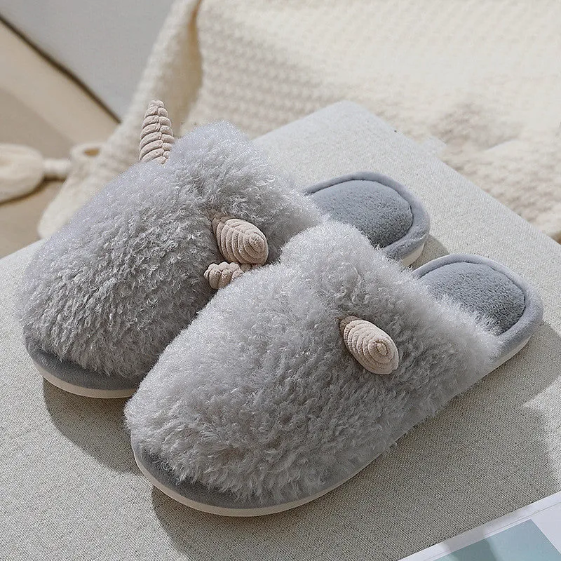 New Winter Horns & Wool Cotton Slippers – Warm, Cozy, and Stylish Footwear