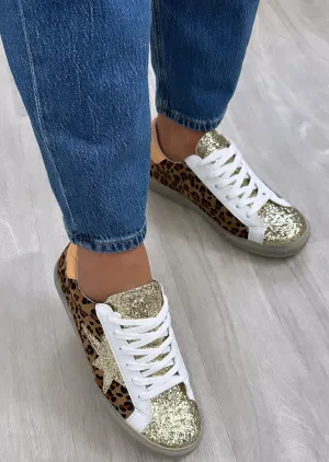 Nuala Leopard Glitter Star Trainers