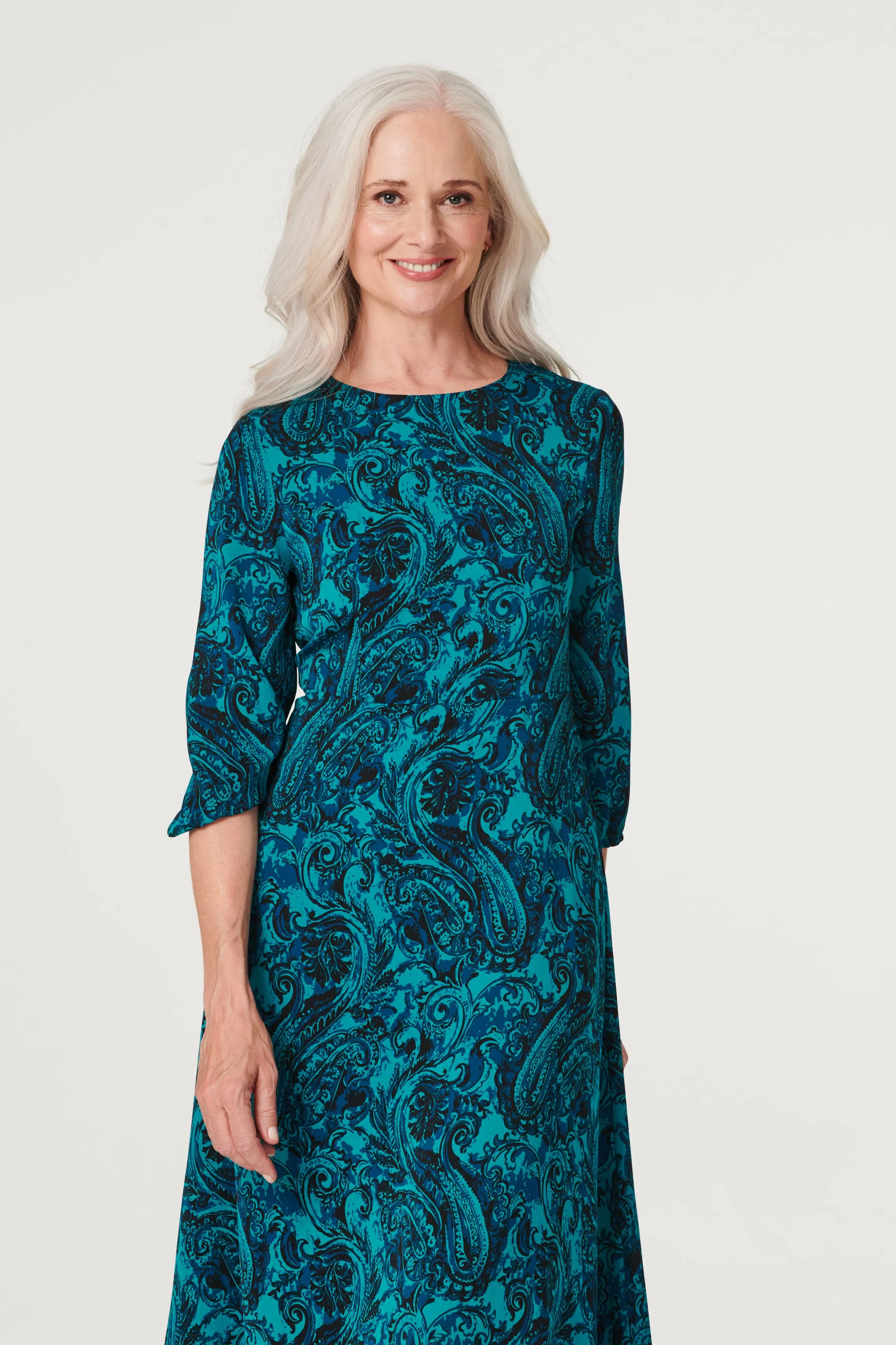 Paisley Hanky Hem Midi Dress