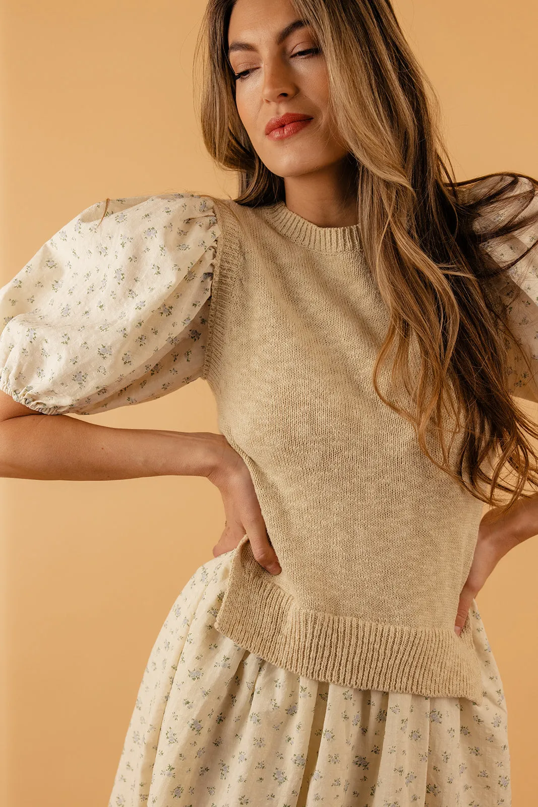 Past Lives Puff Sleeve Sweater Dress