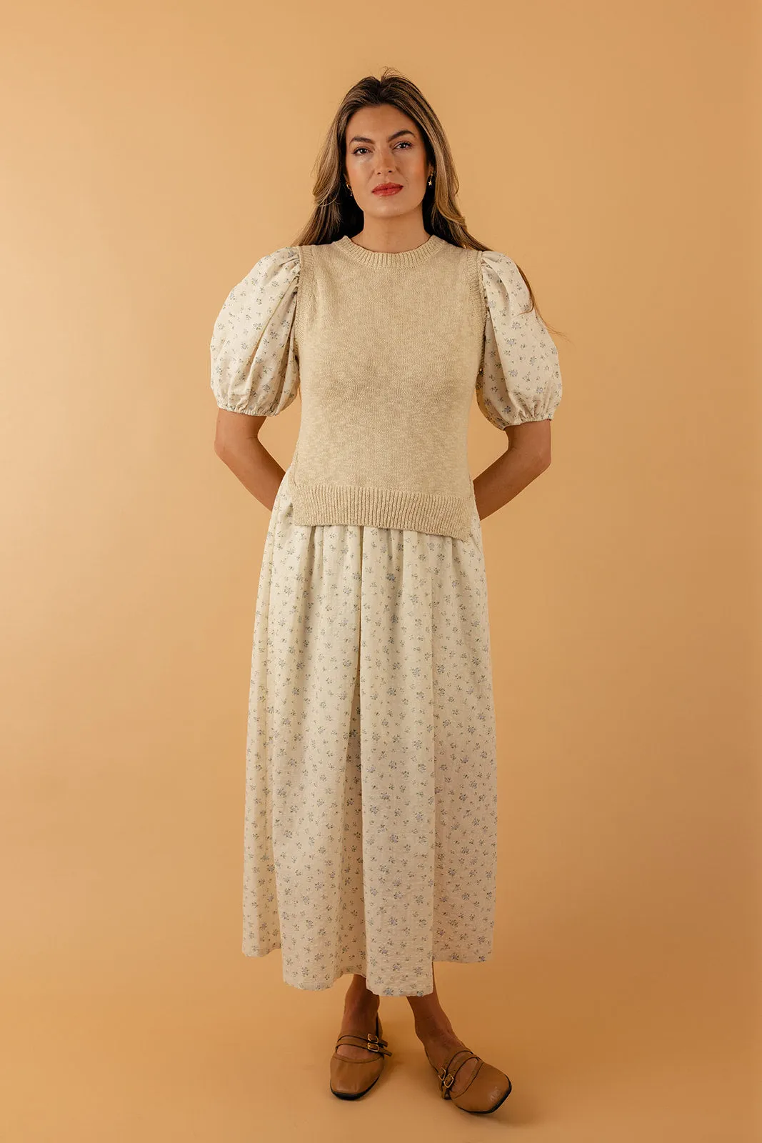 Past Lives Puff Sleeve Sweater Dress