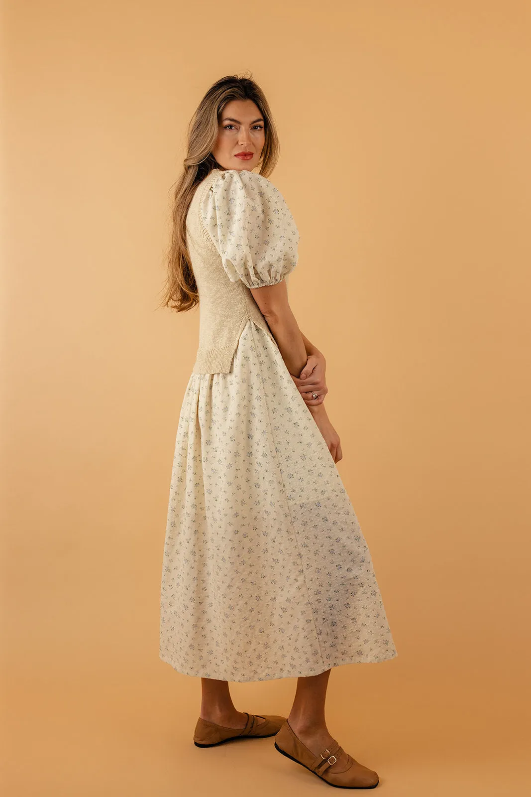 Past Lives Puff Sleeve Sweater Dress