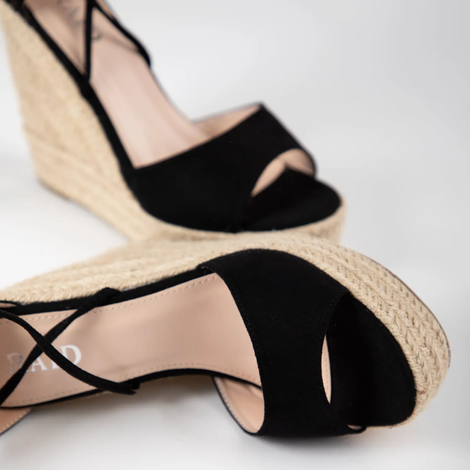 RAID Marea Lace Up Espadrilles in Black