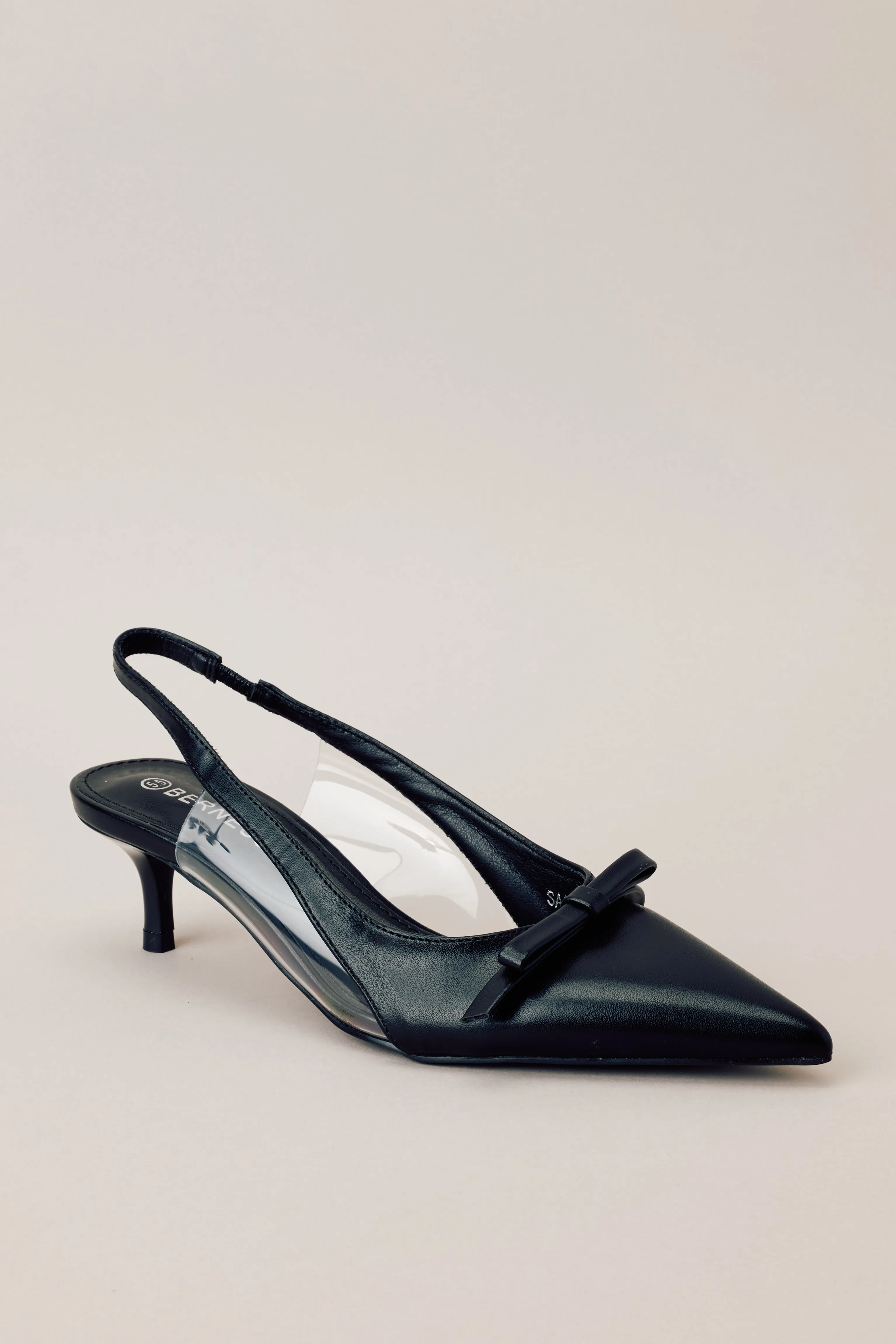 Regal Steps Black Slingback Kitten Heels