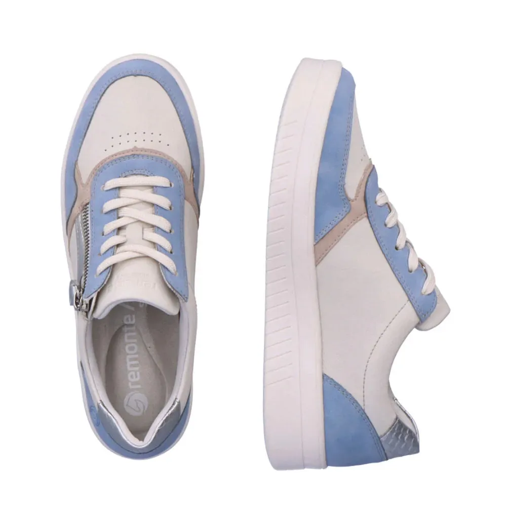 Remonte D0J01-82 Morelia Leather White And Blue Combination Trainers