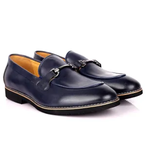 Renato Bulbecc Single Chain Designed Men's Shoes-Navy Blue