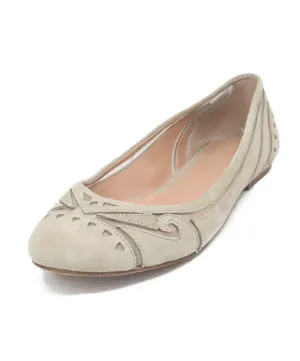 Sigerson Morrison Beige Suede Flats sz 8