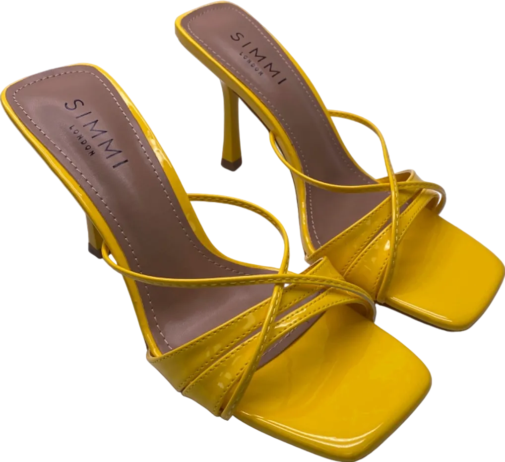 Simmi Yellow Patent Macy-3 Danique Heels UK 5