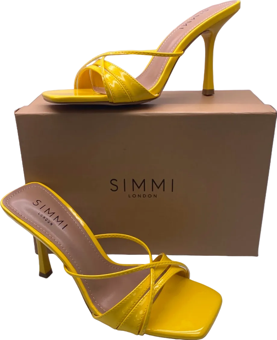 Simmi Yellow Patent Macy-3 Danique Heels UK 5