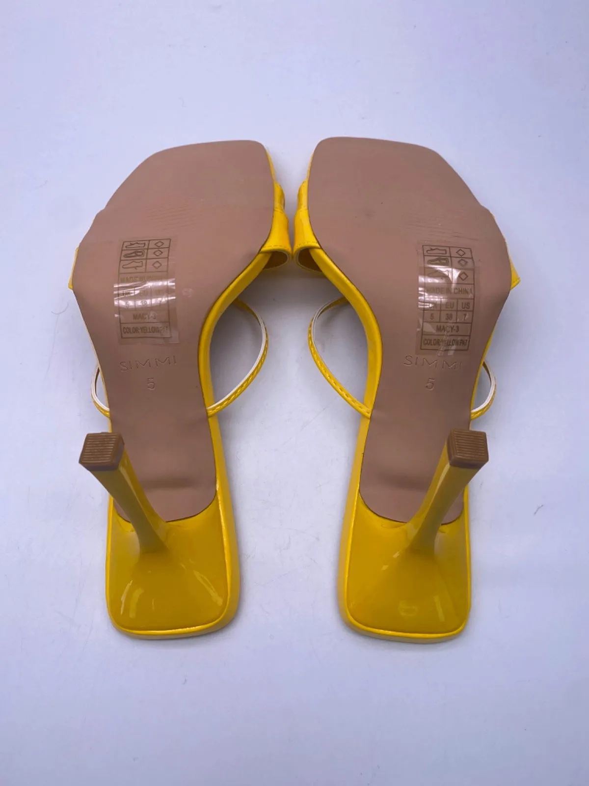 Simmi Yellow Patent Macy-3 Danique Heels UK 5