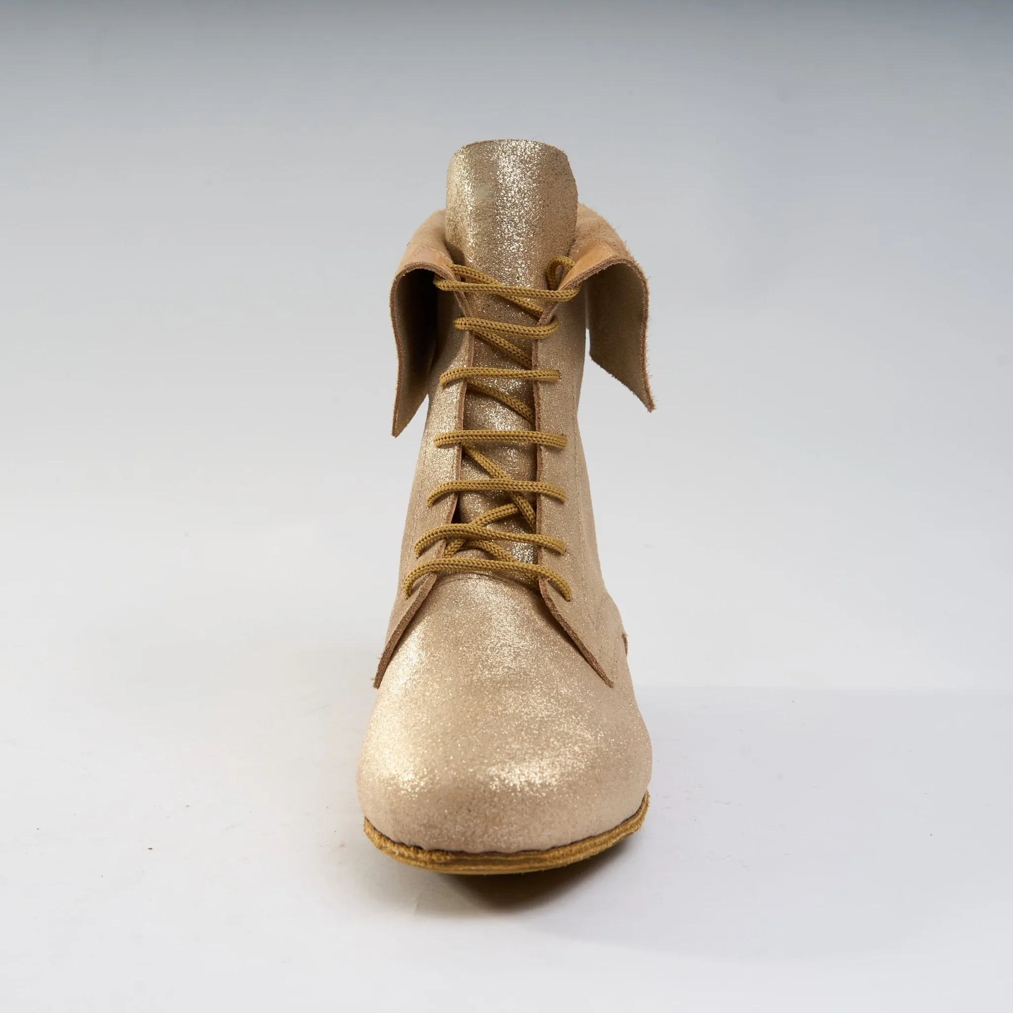 Sparkle Gold Leather - Handmade Tango Trainers - Solapa 9402