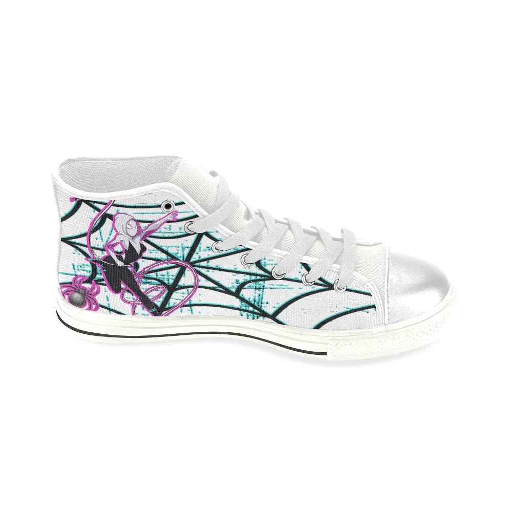 SpiderGirl High Top Canvas Sneakers, Big Kids Size 1-6