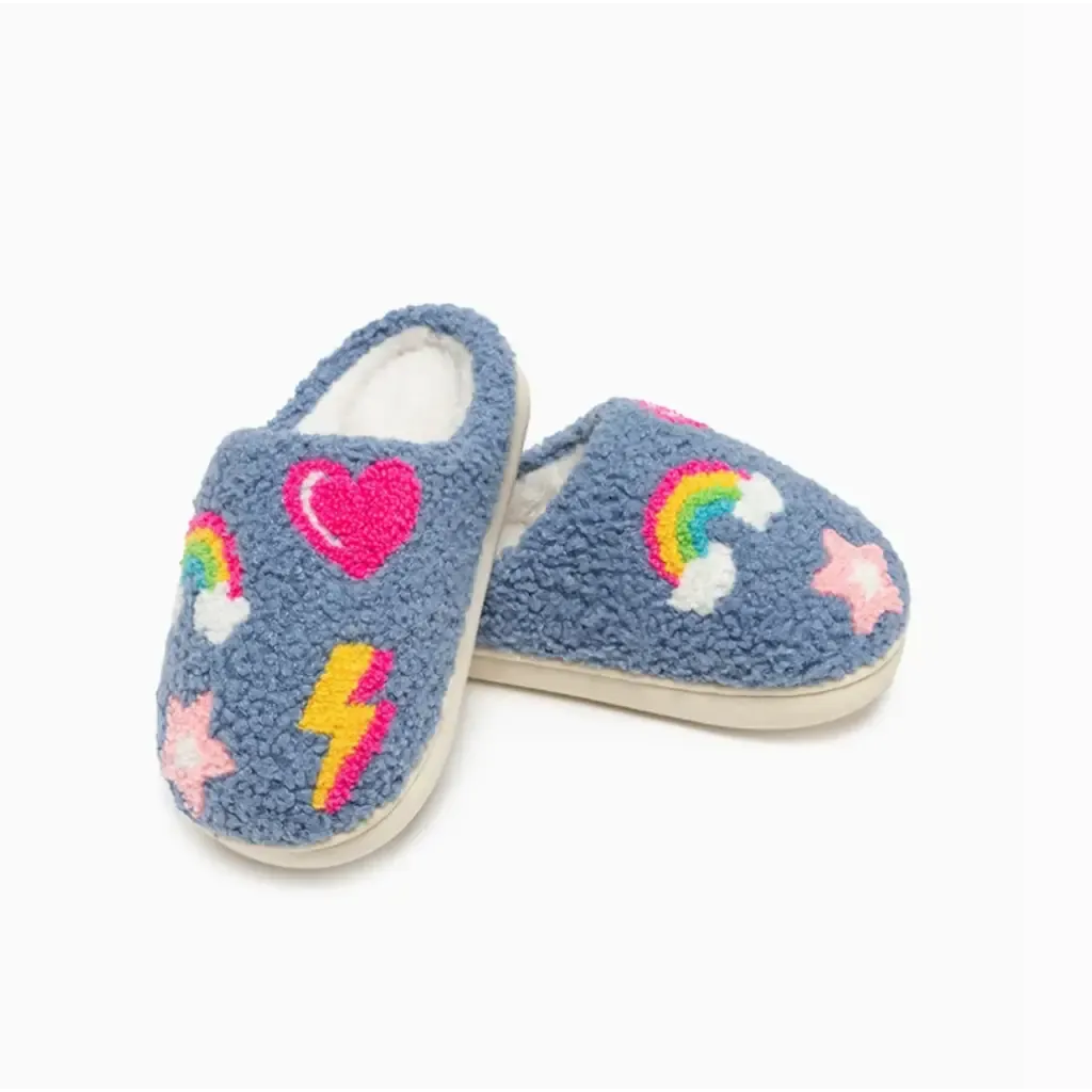 Star, Heart and Rainbow Cozy Slippers for Kids