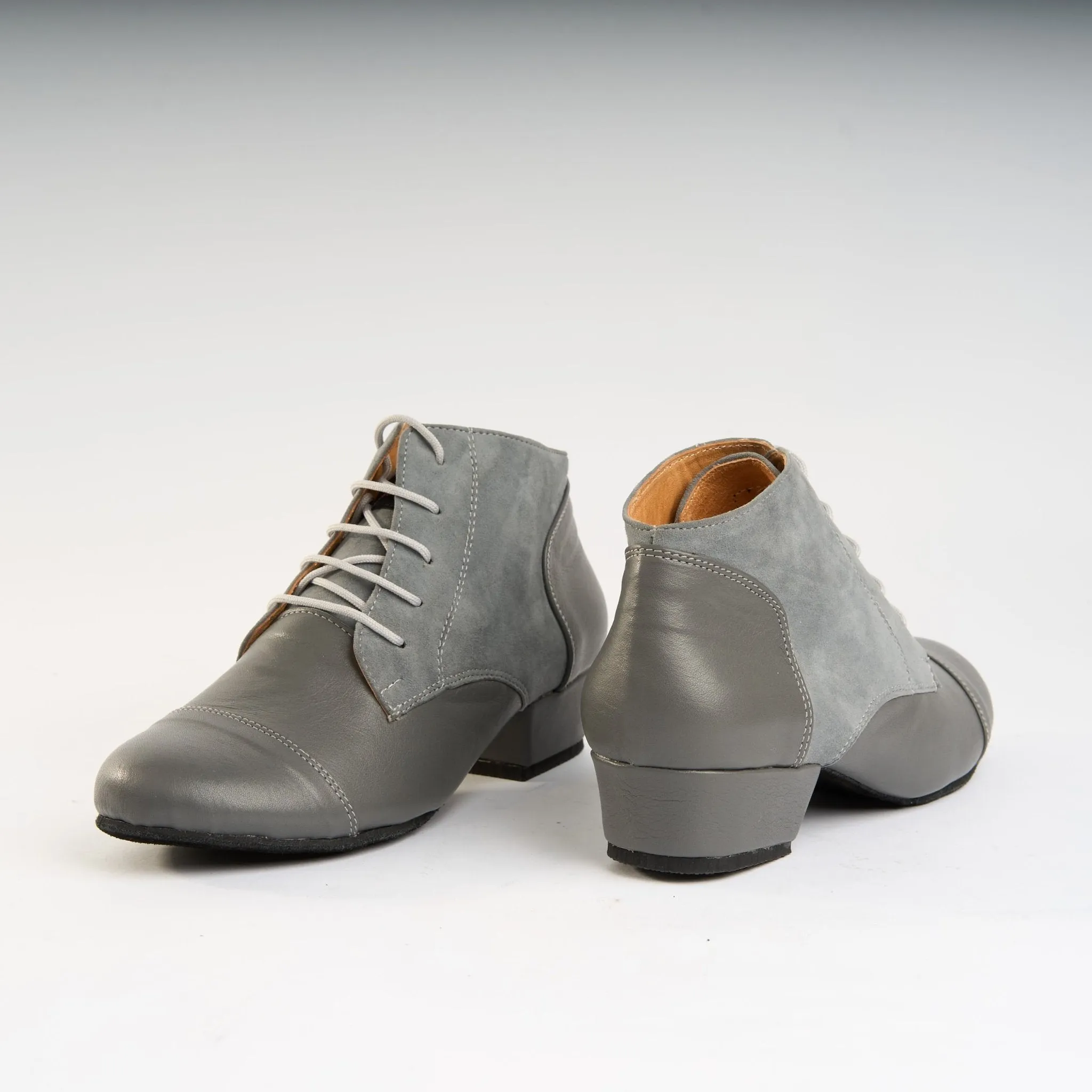 Subtle Grey Suede and Leather - Handmade Tango Trainers - Tita C 9300