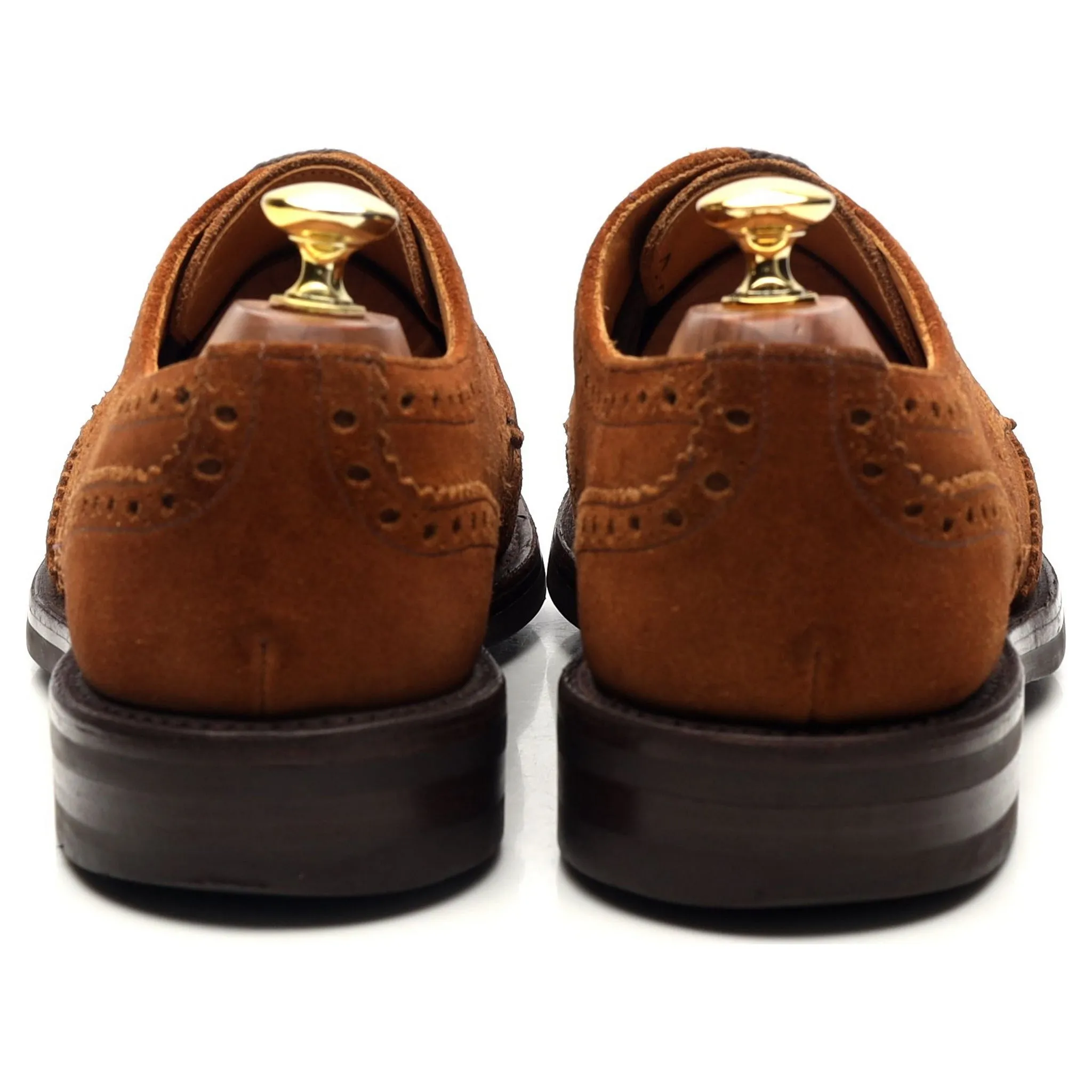 Tan Brown Suede Derby Brogues UK 7.5 F