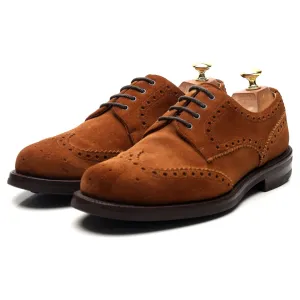 Tan Brown Suede Derby Brogues UK 7.5 F