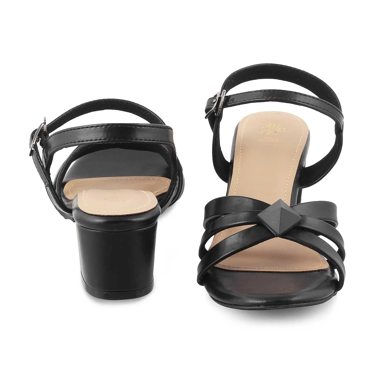 The Parma Black Women's Dress Block Heel Sandals Tresmode