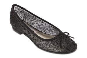 Twinkle Flat in Black Satin