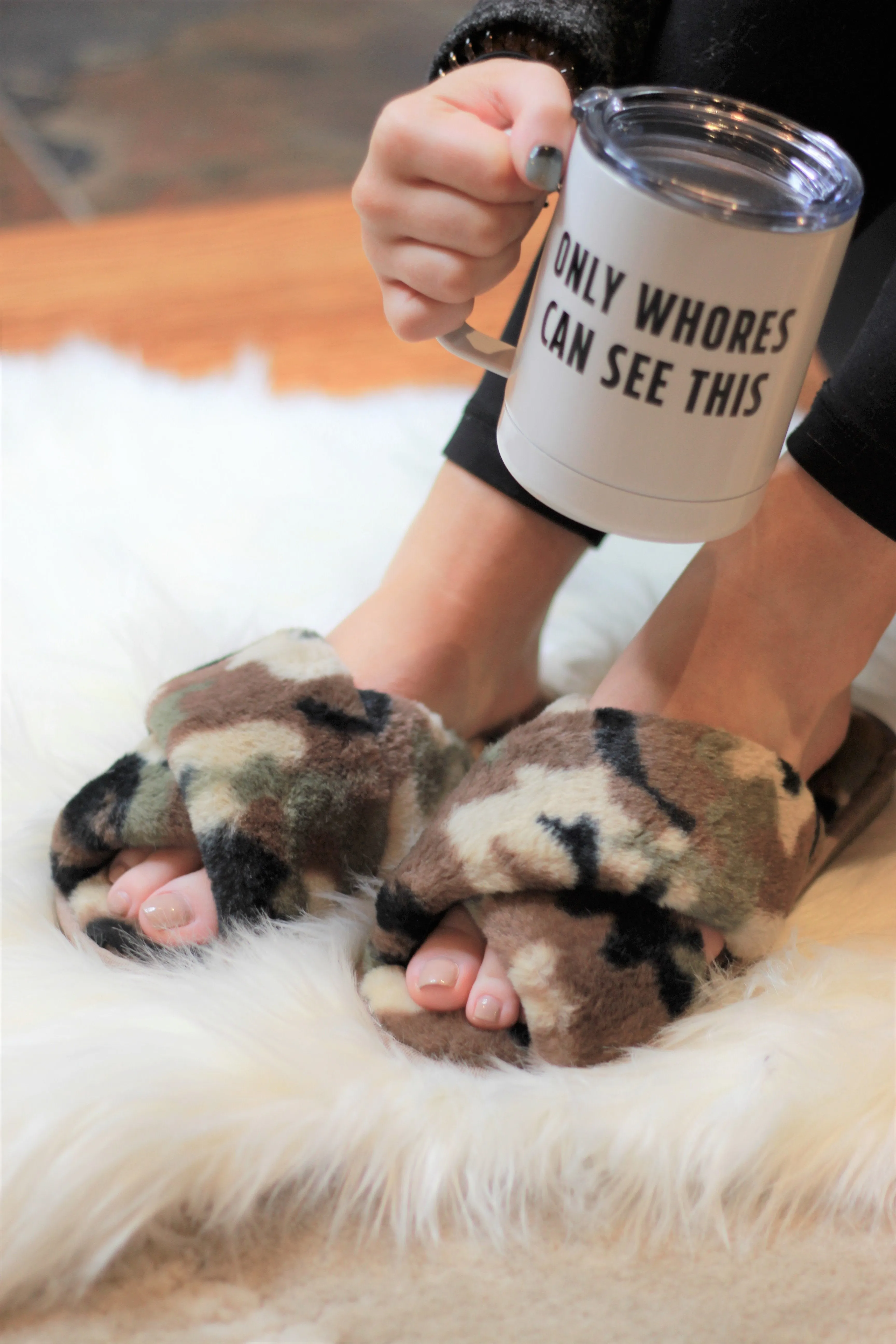 Ultra Fuzzy Camo House Shoes