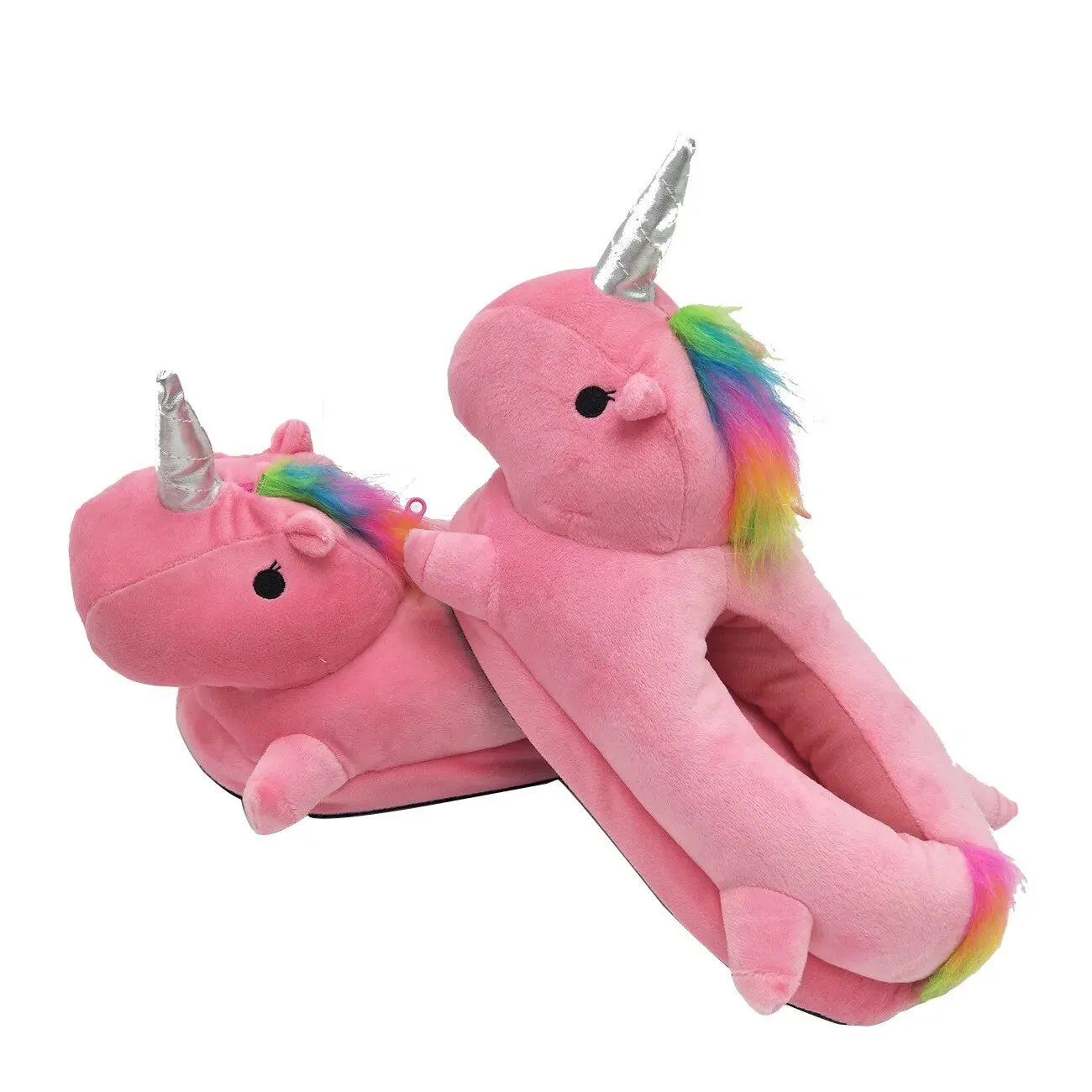 Unicorn Plush Slippers with LED Light: Winter Indoor Warm Shoes