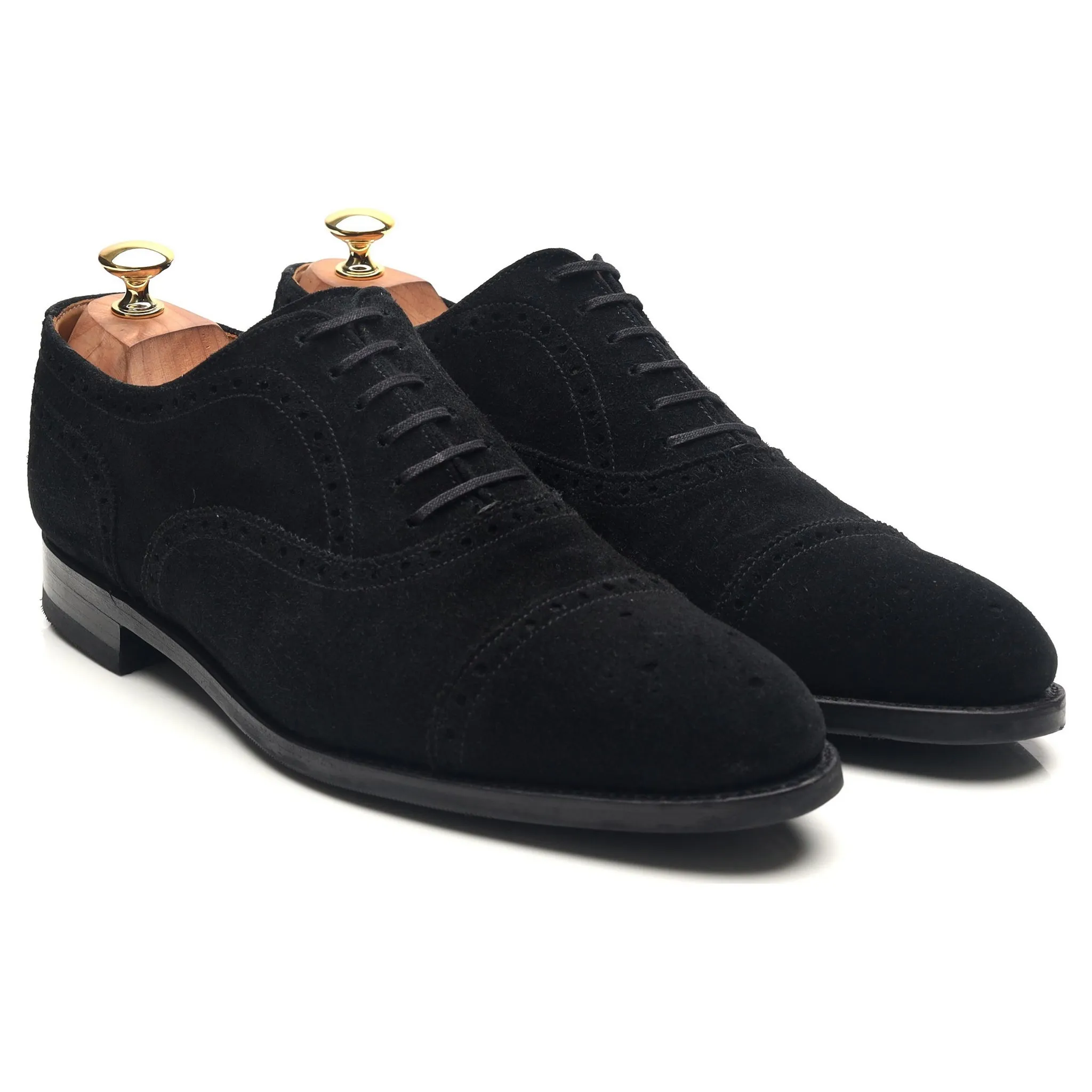 'Wenatchee' Black Suede Oxford Semi Brogues UK 10 E