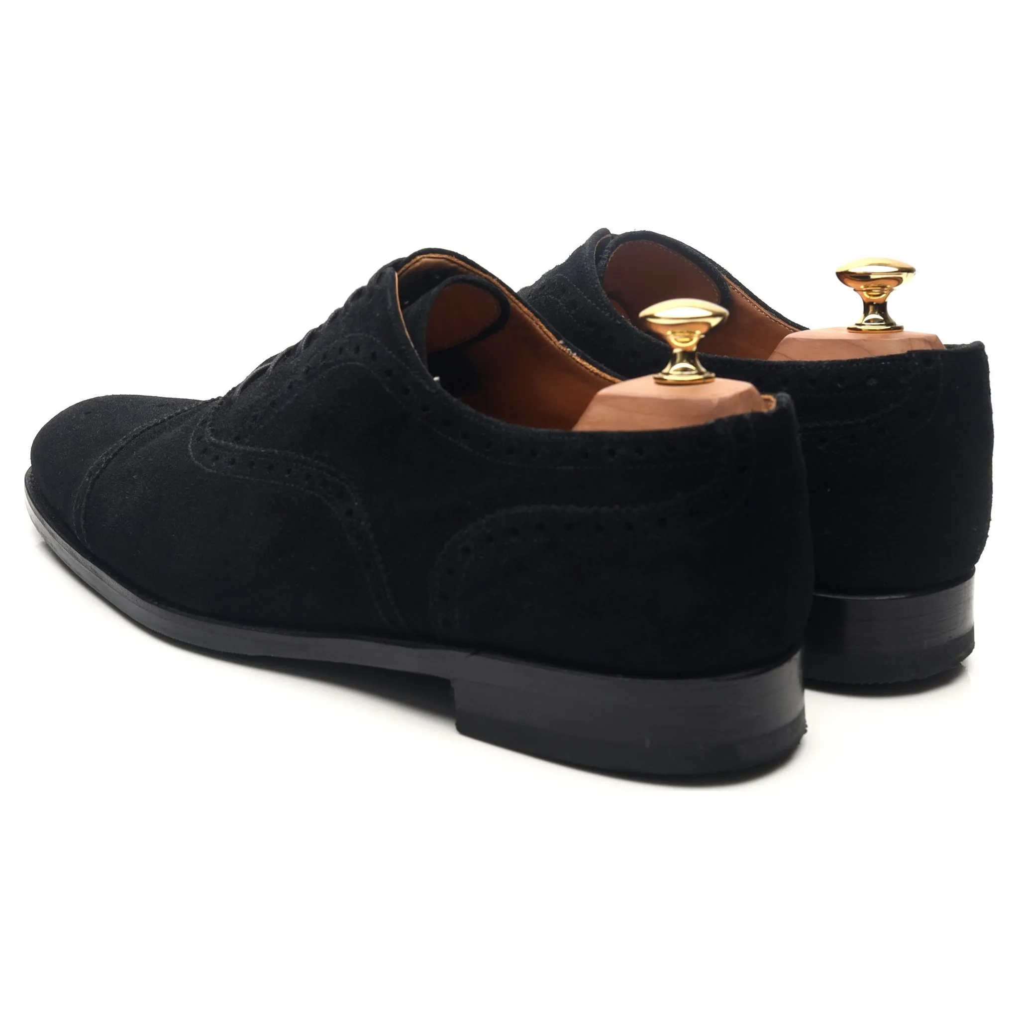 'Wenatchee' Black Suede Oxford Semi Brogues UK 10 E