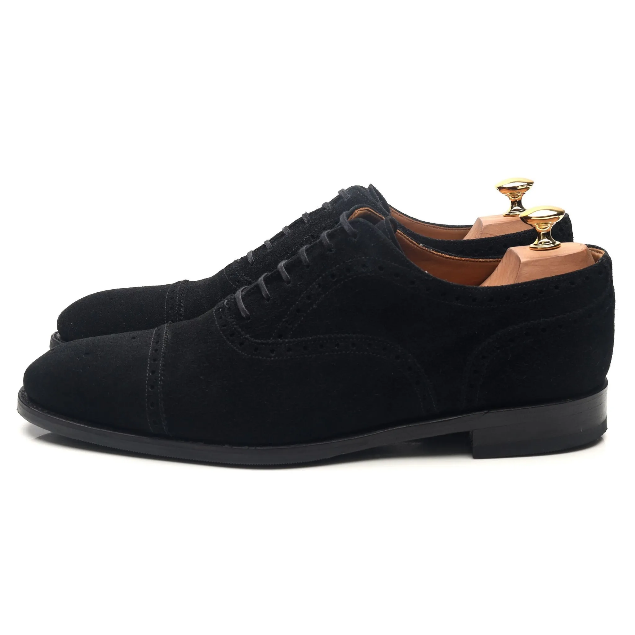 'Wenatchee' Black Suede Oxford Semi Brogues UK 10 E