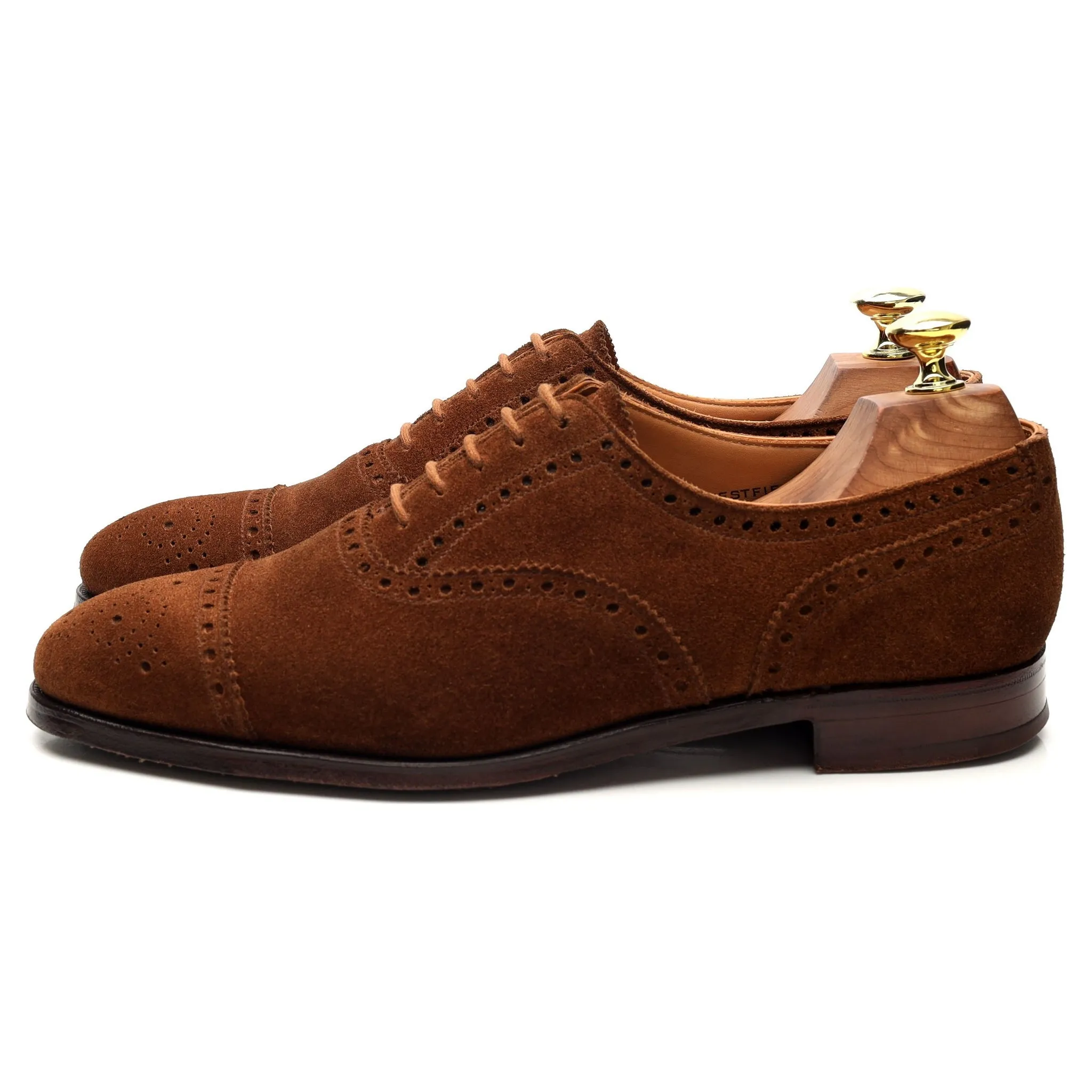 'Westfield' Tobacco Tan Brown Suede Oxford Brogue UK 6.5 E