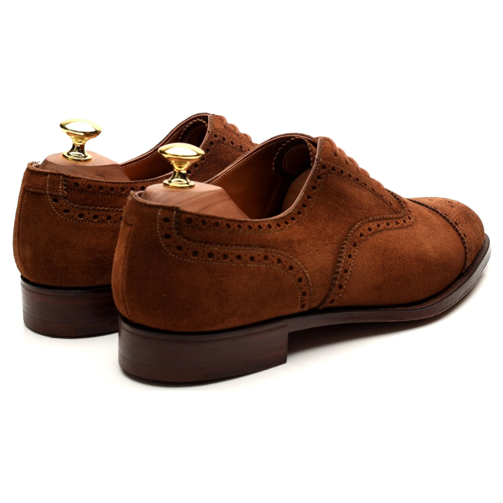 'Westminster' Tan Brown Suede Oxford Semi Brogues UK 8.5 E