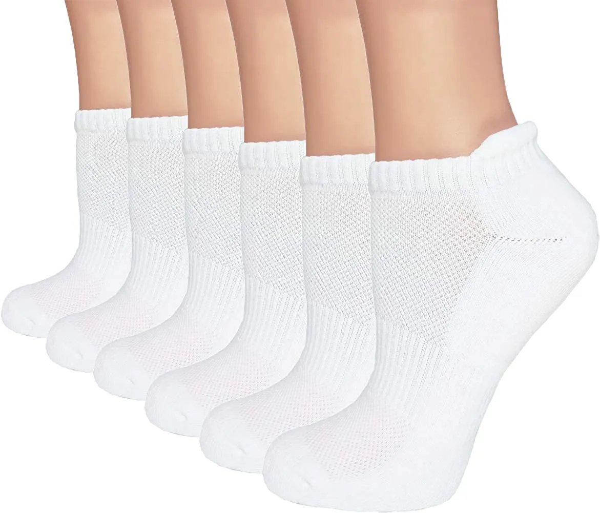 Women's Moisture Wicking Athletic Low Cut Ankle Quarter Cushion Socks