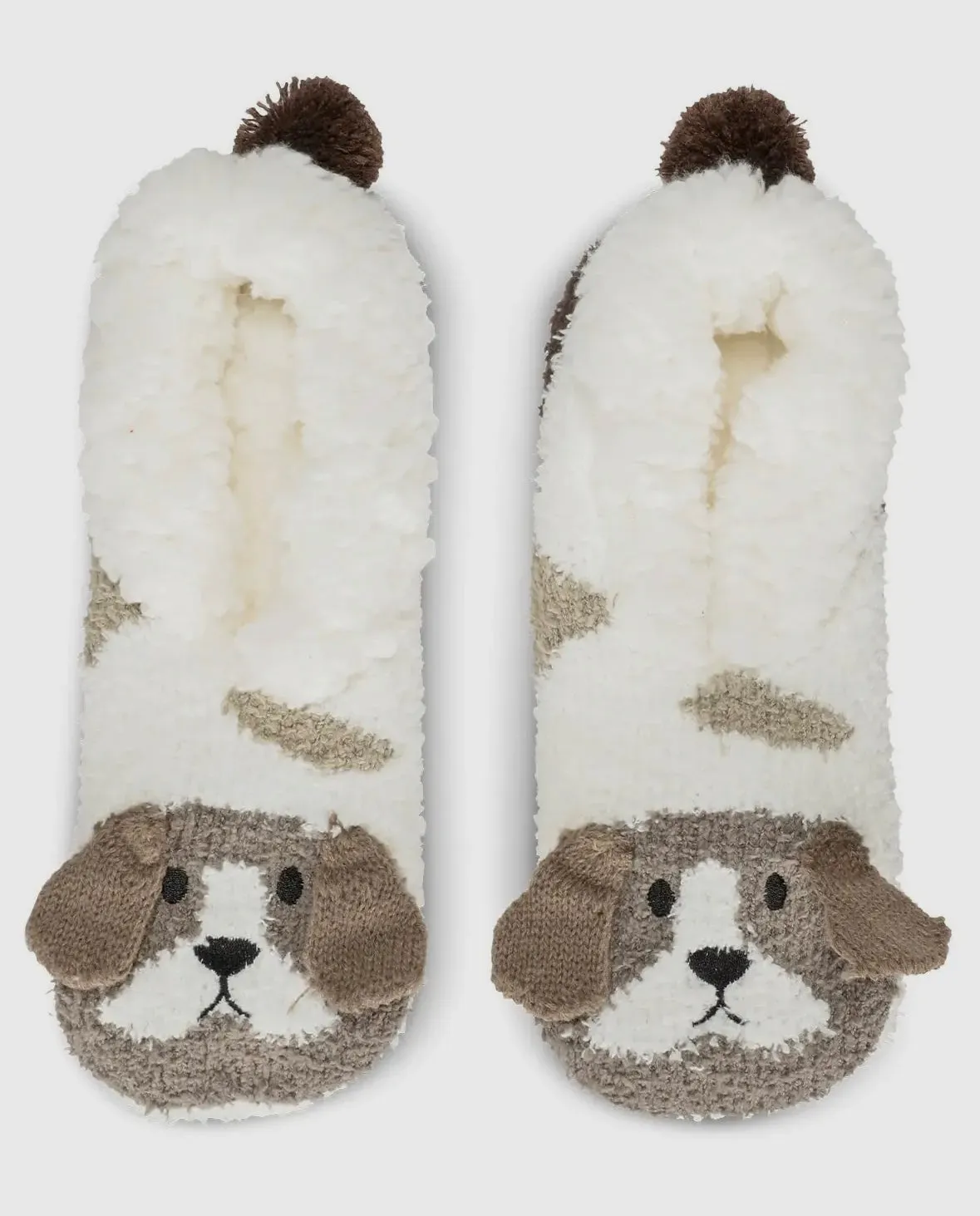 Women's Puppy Embellished Plush Lined Slippers