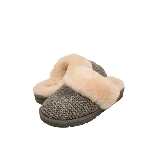 Women's UGG Cozy Knit Slippers in Charcoal