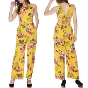 Yellow Floral Print Jumpsuit